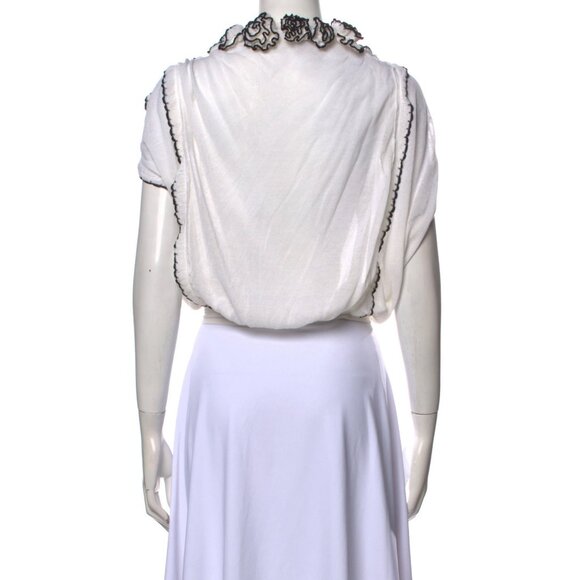 Class Roberto Cavalli White Sheer Embroidered Floral Cardigan Italy size 46 - Picture 3 of 7